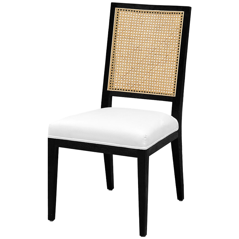 Деревянный стул со спинкой из ротанга Kenan Wicker Chair Черный Белый Бежевый Деревянный стул со спинкой из ротанга Kenan Wicker Chair Черный Белый Бежевый в Твери | Loft Concept