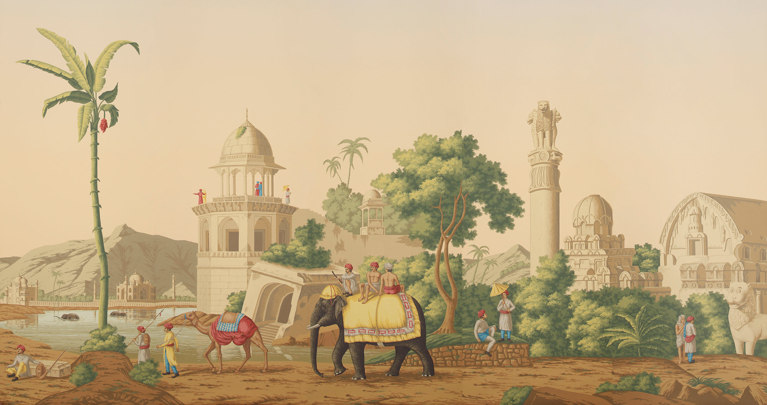 Обои ручная роспись Early Views of India on scenic paper Обои ручная роспись Early Views of India on scenic paper - постер Loft-Concept в Твери