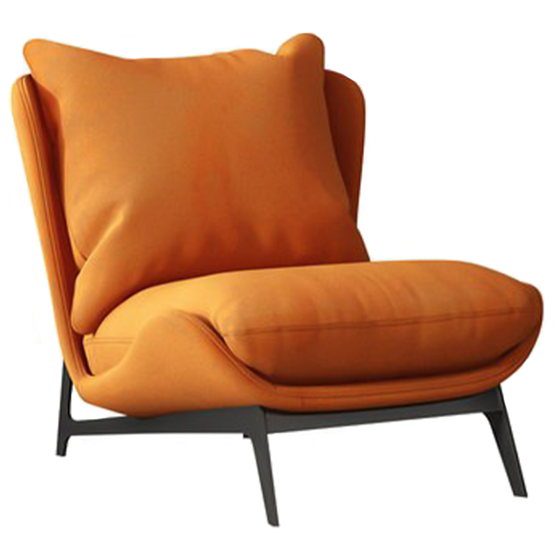 Кресло Maxwell Orange Textile Leather Armchair Оранжевый Черный Кресло Maxwell Orange Textile Leather Armchair Оранжевый Черный в Твери | Loft Concept