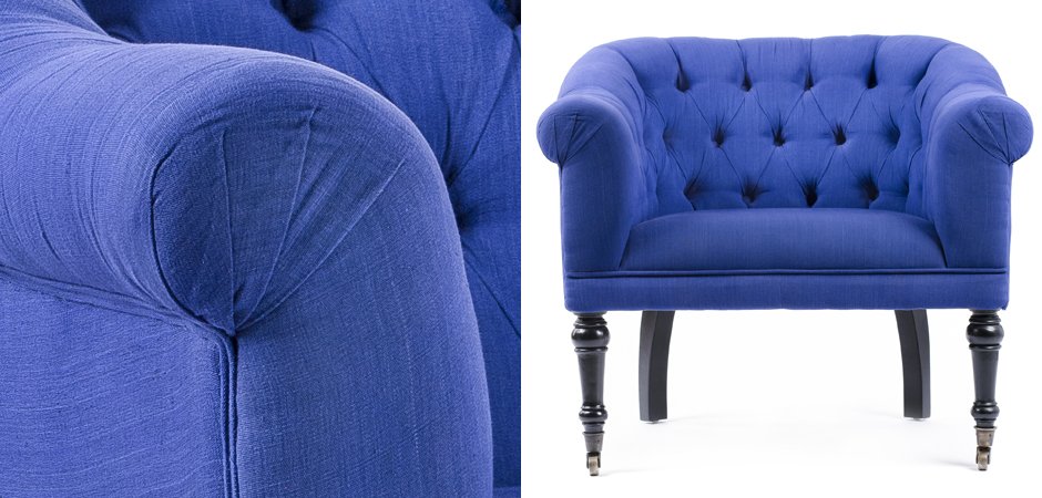 Кресло Chair Bentley кресло синий лен Кресло Chair Bentley кресло синий лен - Loft-Concept в Твери