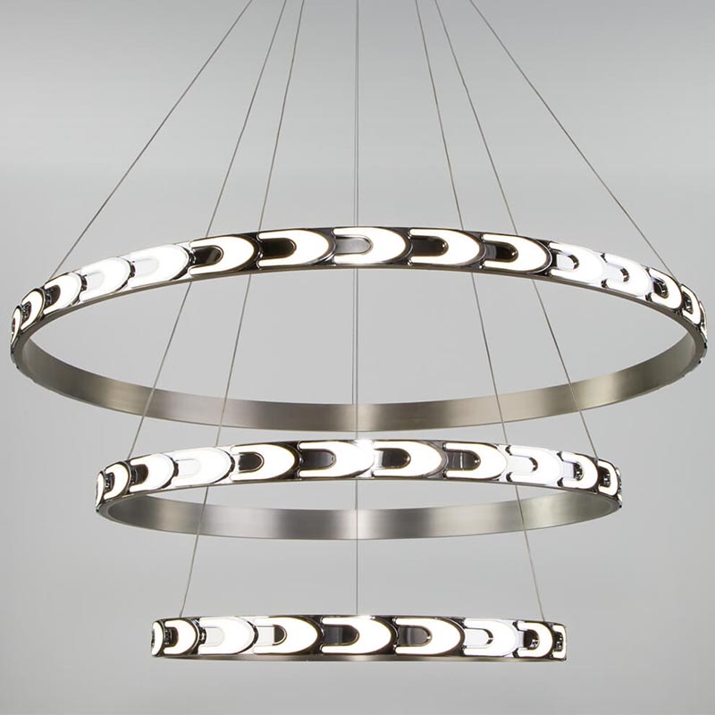 Люстра Maoris 3 Ring Horizontal Chandelier Никель Сатин Люстра Maoris 3 Ring Horizontal Chandelier Никель Сатин в Твери | Loft Concept