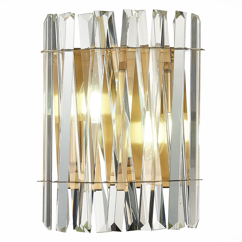Бра Kaeden Glass Gold Wall Lamp Золотой Прозрачный Бра Kaeden Glass Gold Wall Lamp Золотой Прозрачный в Твери | Loft Concept