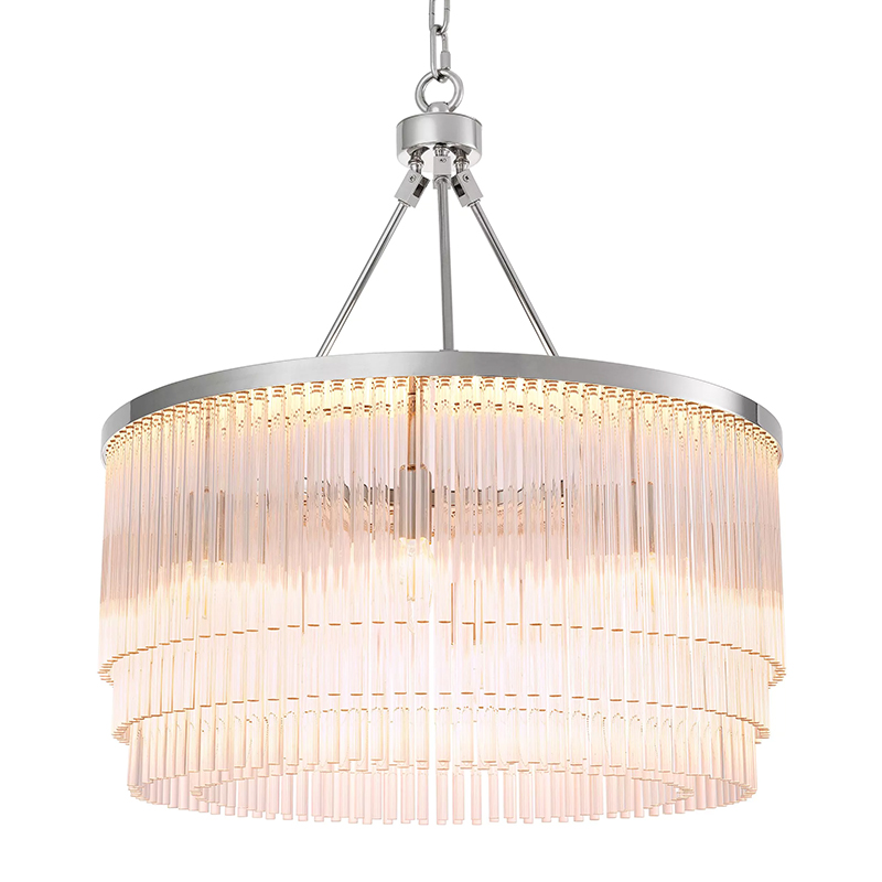 Люстра Eichholtz Chandelier Hector S Nickel Никель Прозрачное Стекло Люстра Eichholtz Chandelier Hector S Nickel Никель Прозрачное Стекло в Твери | Loft Concept