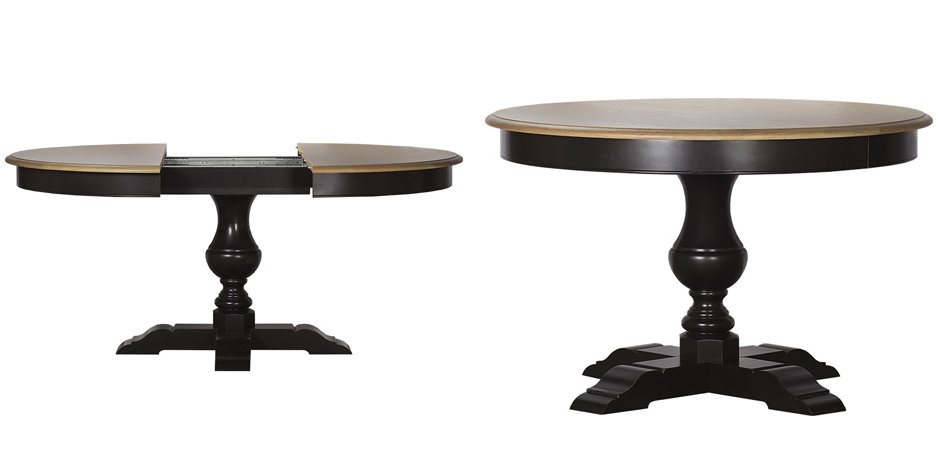 Provence Round Dining Table black раскладной стол Provence Round Dining Table black раскладной стол - Loft-Concept в Твери