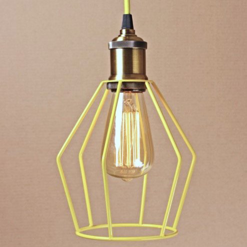 Подвесной светильник Wire Cage Pendant Trew Yellow Желтый Подвесной светильник Wire Cage Pendant Trew Yellow Желтый в Твери | Loft Concept