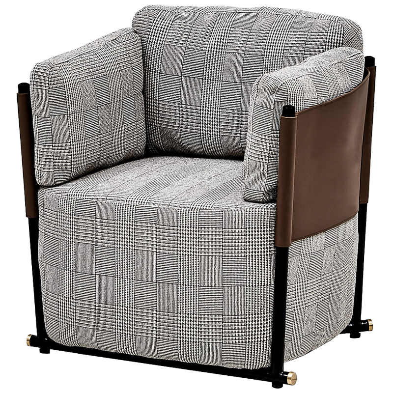 Кресло Furness Chair Черно-белый Коричневый Черный Кресло Furness Chair Черно-белый Коричневый Черный в Твери | Loft Concept