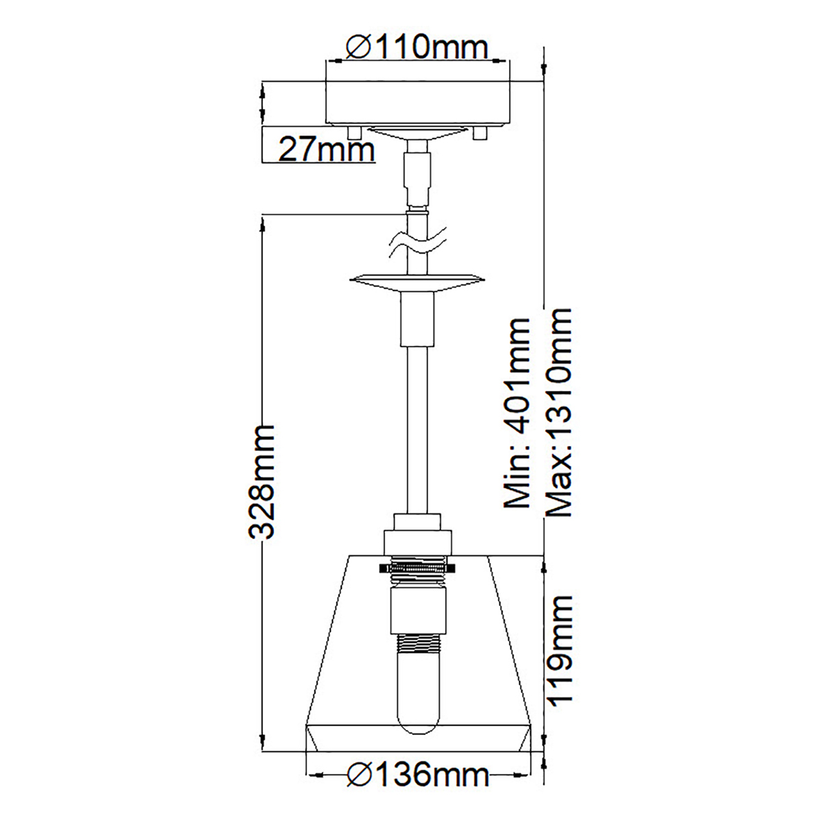 Подвесной светильник хромированного цвета с граненым прозрачным стеклянным плафоном Elstead Lighting в Твери
