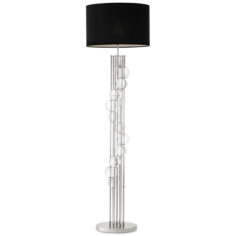 Торшер Eichholtz Floor Lamp Lorenzo Nickel & black Никель Черный Прозрачный в Твери | Loft Concept 
