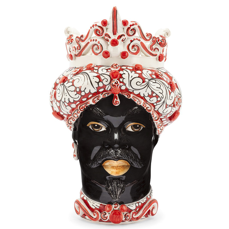 Ваза VASE MORO MAN MEDIUM red Черный Белый Красный Ваза VASE MORO MAN MEDIUM red Черный Белый Красный в Твери | Loft Concept