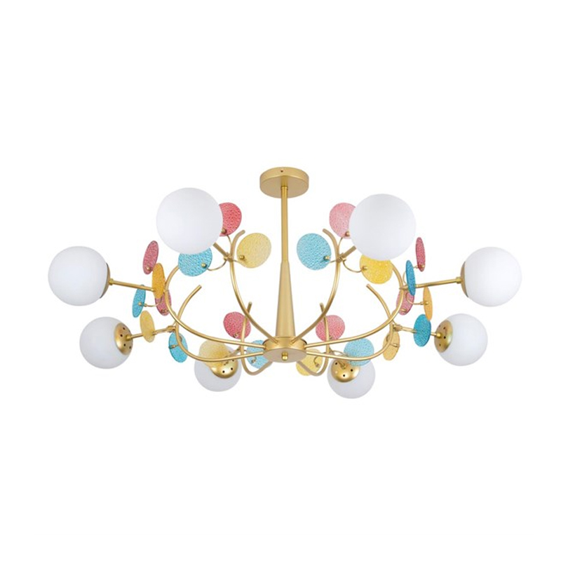 Потолочная Люстра MATISSE Multi glass 8 плафонов Золотой Латунь Потолочная Люстра MATISSE Multi glass 8 плафонов Золотой Латунь в Твери | Loft Concept