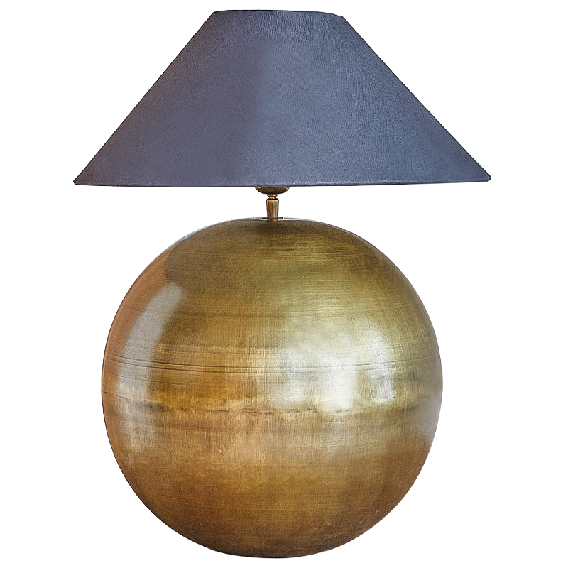 Настольная лампа с абажуром Metall Brass Ball Table Lamp Серый Латунь Настольная лампа с абажуром Metall Brass Ball Table Lamp Серый Латунь в Твери | Loft Concept