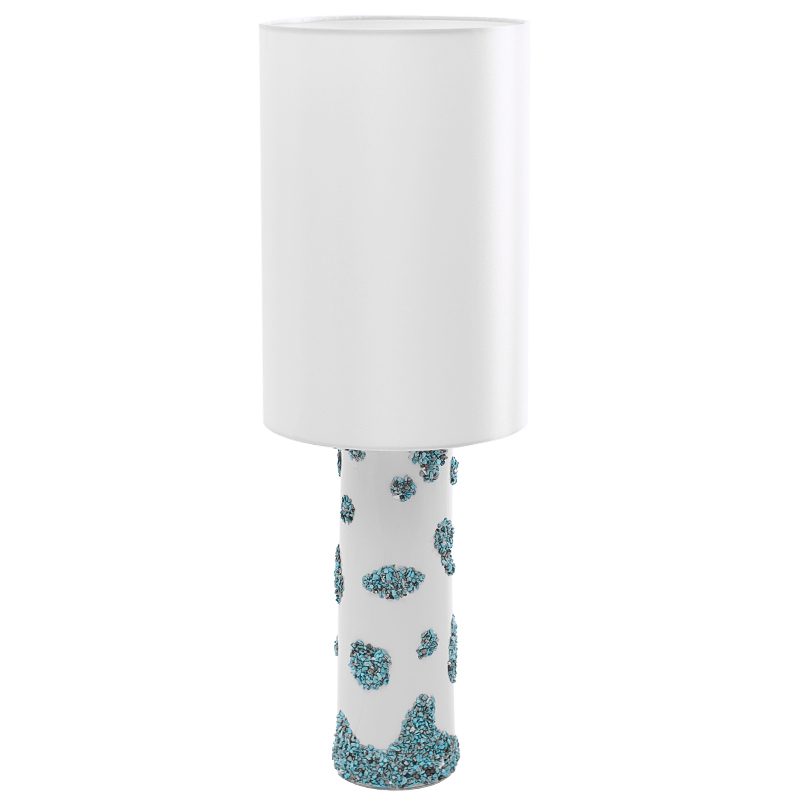 Настольная лампа Jessamond Table Lamp с абажуром Белый Бирюзовый Настольная лампа Jessamond Table Lamp с абажуром Белый Бирюзовый в Твери | Loft Concept