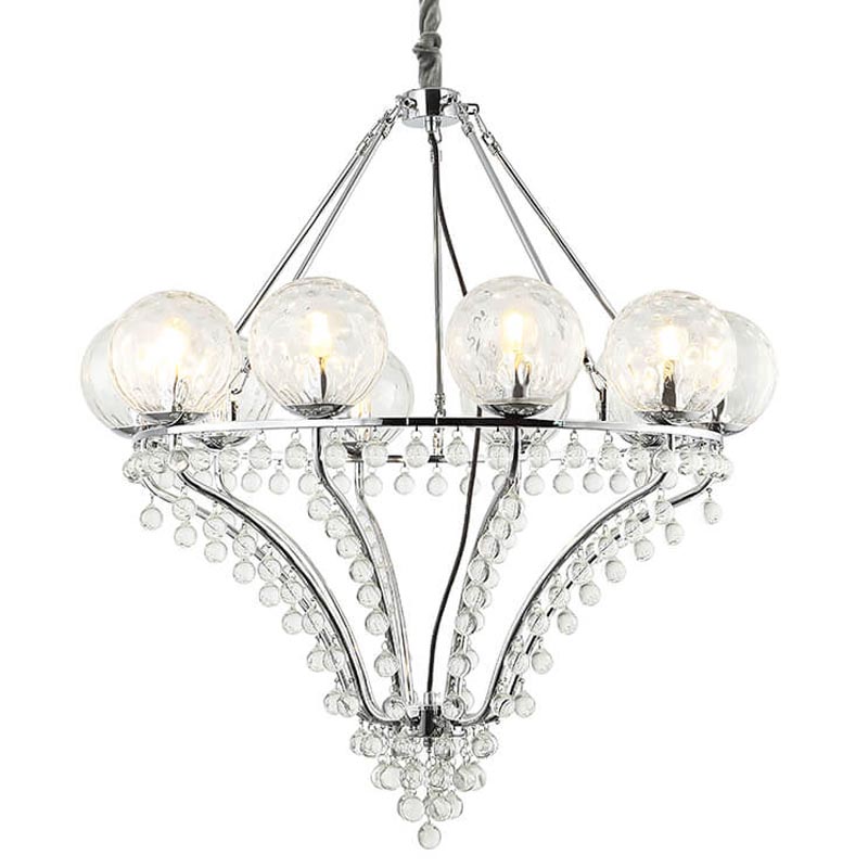 Люстра Melaine Chandelier chrome Хром Прозрачный (Transparent) Люстра Melaine Chandelier chrome Хром Прозрачный (Transparent) в Твери | Loft Concept
