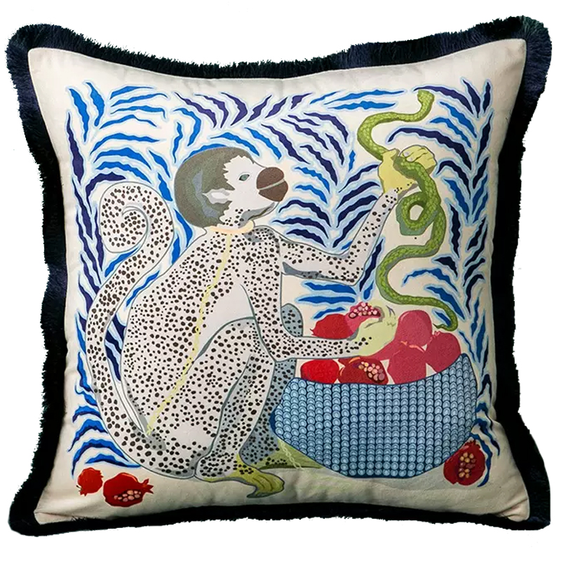 Декоративная подушка Monkey and Snake Cushion Бежевый Мульти Декоративная подушка Monkey and Snake Cushion Бежевый Мульти в Твери | Loft Concept