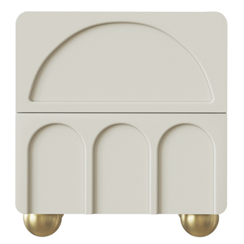 Тумба Arch Nightstand Beige Бежево-серый Золотой Тумба Arch Nightstand Beige Бежево-серый Золотой в Твери | Loft Concept