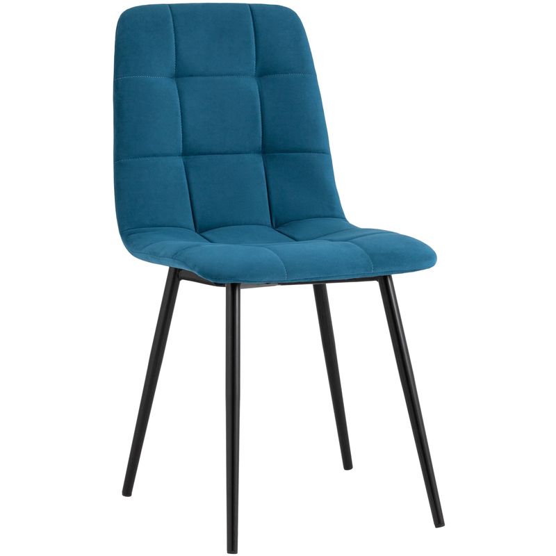 Стул NANCY S-2 Chair Пыльно-Синий Велюр Синий Черный Стул NANCY S-2 Chair Пыльно-Синий Велюр Синий Черный в Твери | Loft Concept