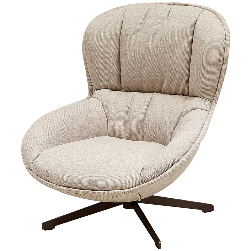 Кресло вращающееся бежевое Kemp Armchair Бежевый Коричневый Кресло вращающееся бежевое Kemp Armchair Бежевый Коричневый в Твери | Loft Concept