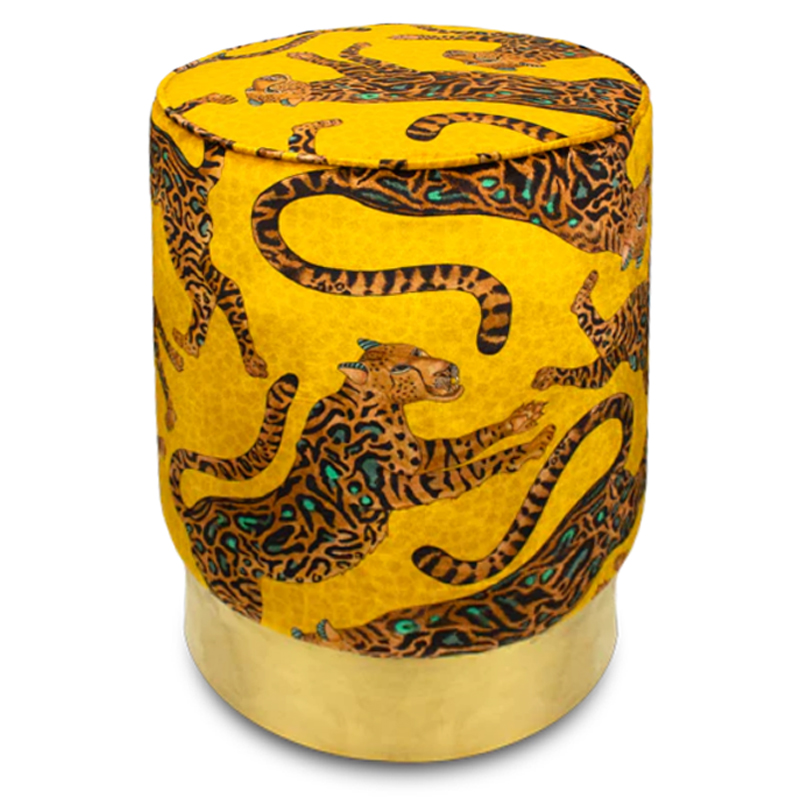 Пуф Орнамент Леопарды Cheetah Kings Gold Velvet Pouffe Оранжевый Латунь Пуф Орнамент Леопарды Cheetah Kings Gold Velvet Pouffe Оранжевый Латунь в Твери | Loft Concept