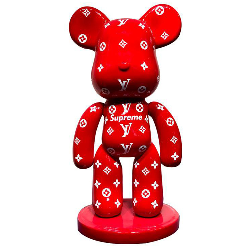 Статуэтка Bear Supreme on stand Красный Белый Статуэтка Bear Supreme on stand Красный Белый в Твери | Loft Concept