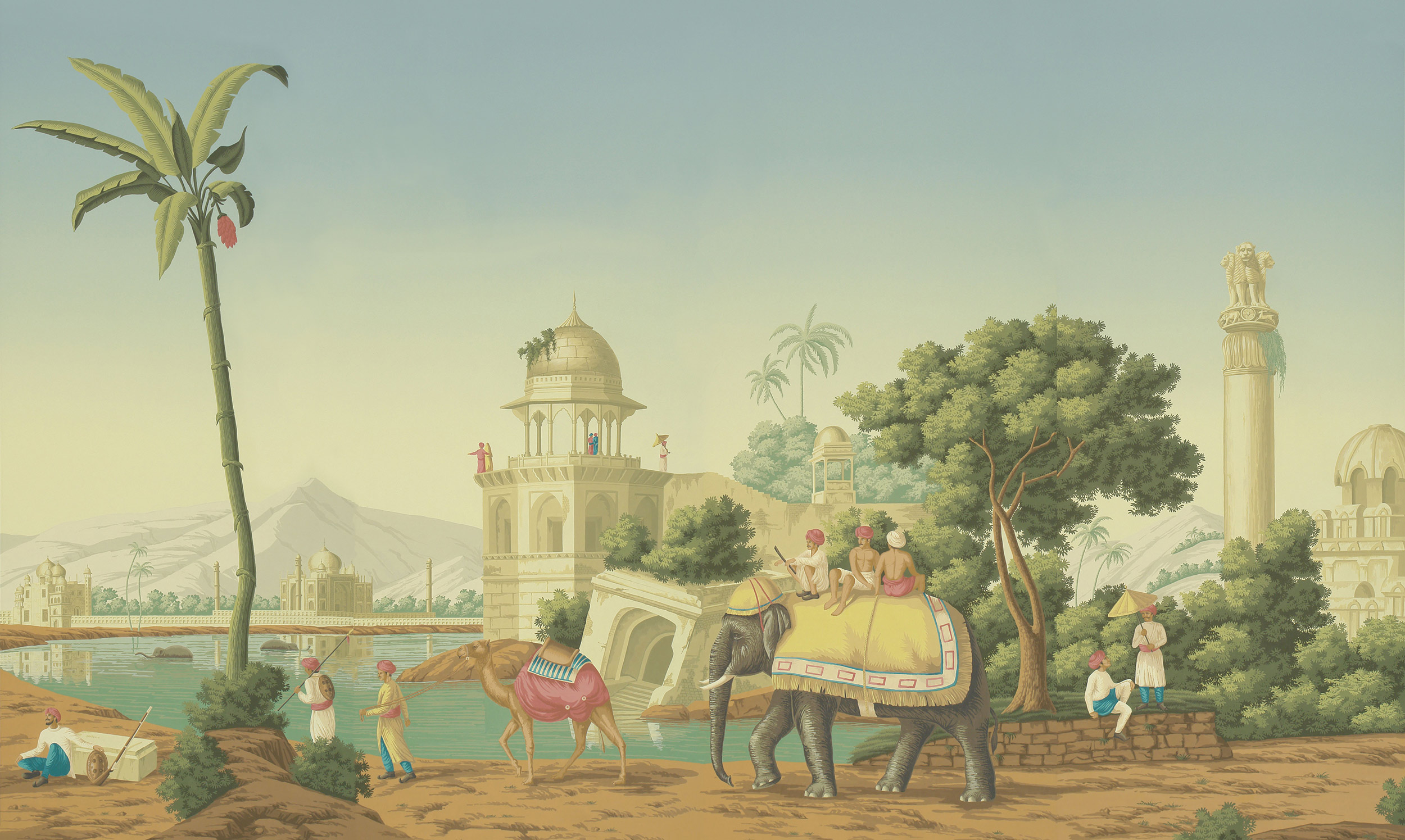 Обои ручная роспись Early Views of India Verdoyant on scenic paper Обои ручная роспись Early Views of India Verdoyant on scenic paper - постер Loft-Concept в Твери