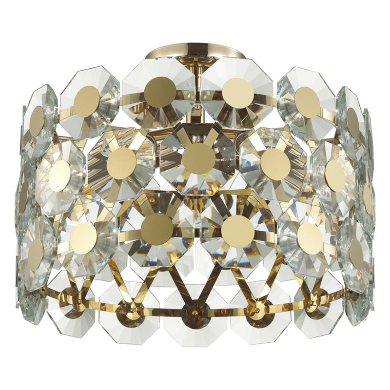 Потолочный светильник Crystal Octagons Gold Золотой Прозрачное Стекло Потолочный светильник Crystal Octagons Gold Золотой Прозрачное Стекло в Твери | Loft Concept