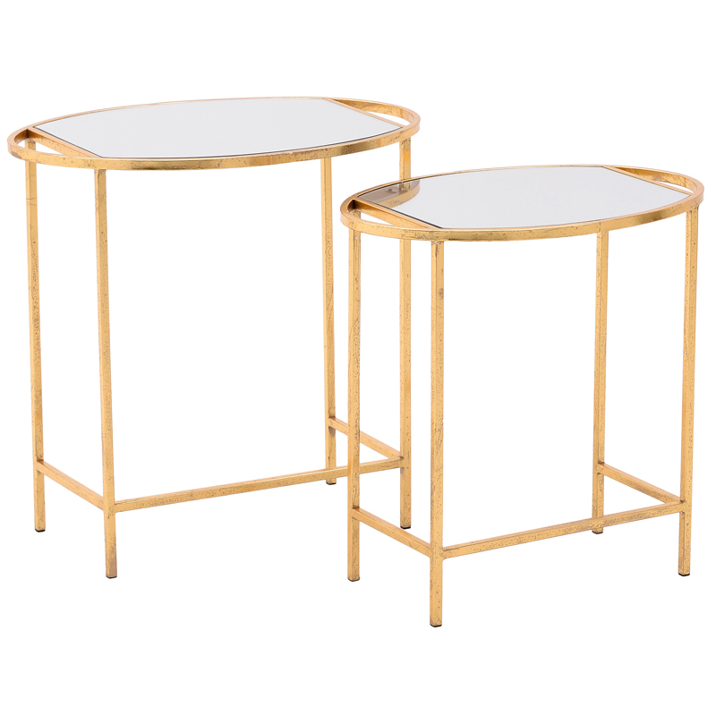 Комплект приставных столов Neria Table Винтажное Светлое Золото в Твери | Loft Concept 