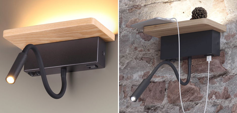 Бра Shirk Черное с USB входом Бра Shirk Черное с USB входом - Loft-Concept в Твери