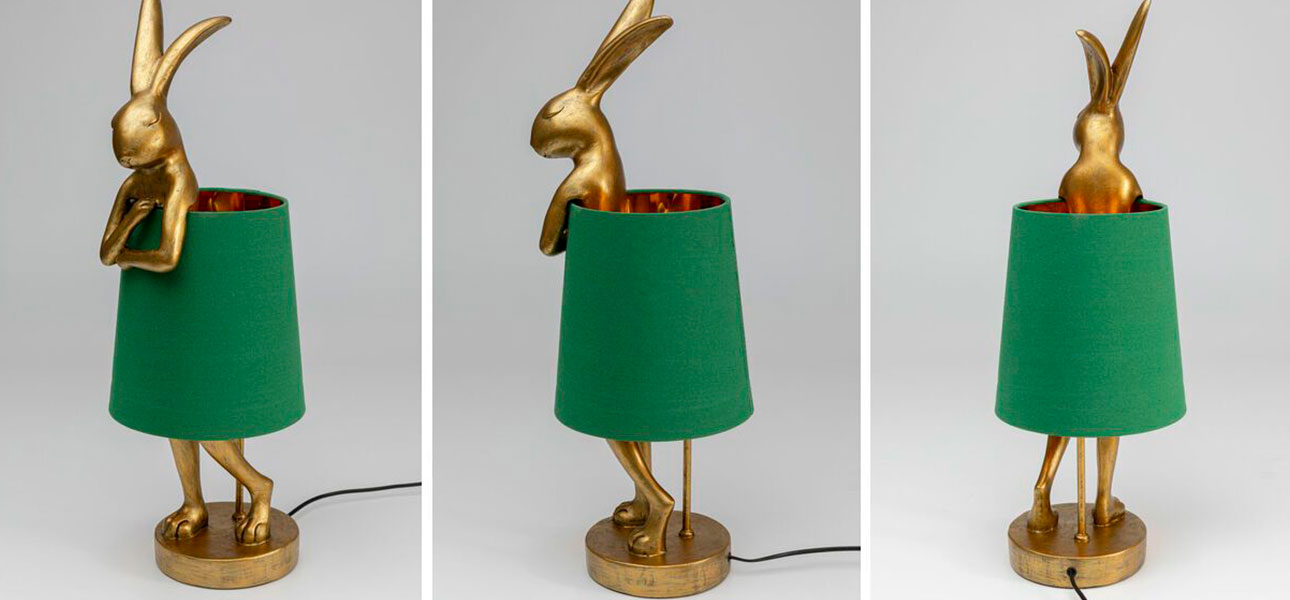 Настольная лампа Golden Hare/ green lampshade - фото №1