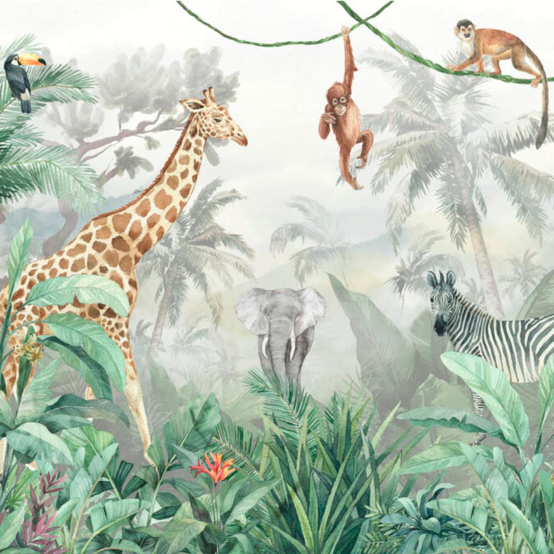 Обои ручная роспись Jungle Friends II Обои ручная роспись Jungle Friends II в Твери | Loft Concept