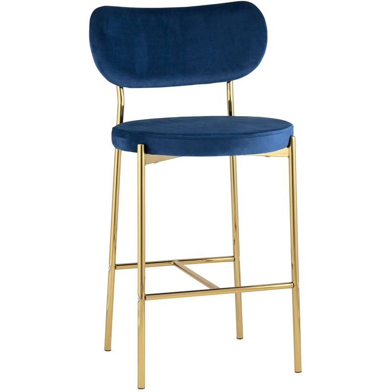 Барный Стул Alfie Chair Золотые ножки Синий Велюр Синий Золотой Барный Стул Alfie Chair Золотые ножки Синий Велюр Синий Золотой в Твери | Loft Concept
