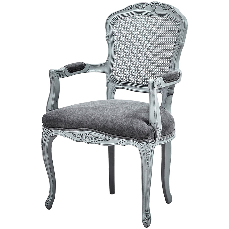 Стул с подлокотниками Maria Antoinette Stool II Серый Светло-серый Стул с подлокотниками Maria Antoinette Stool II Серый Светло-серый в Твери | Loft Concept