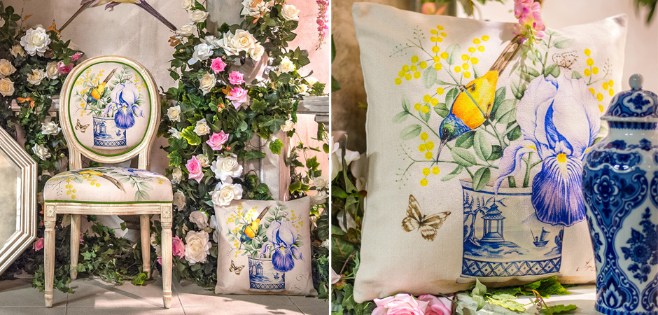 Декоративная подушка Blue Iris Pillow Декоративная подушка Blue Iris Pillow - Loft-Concept в Твери