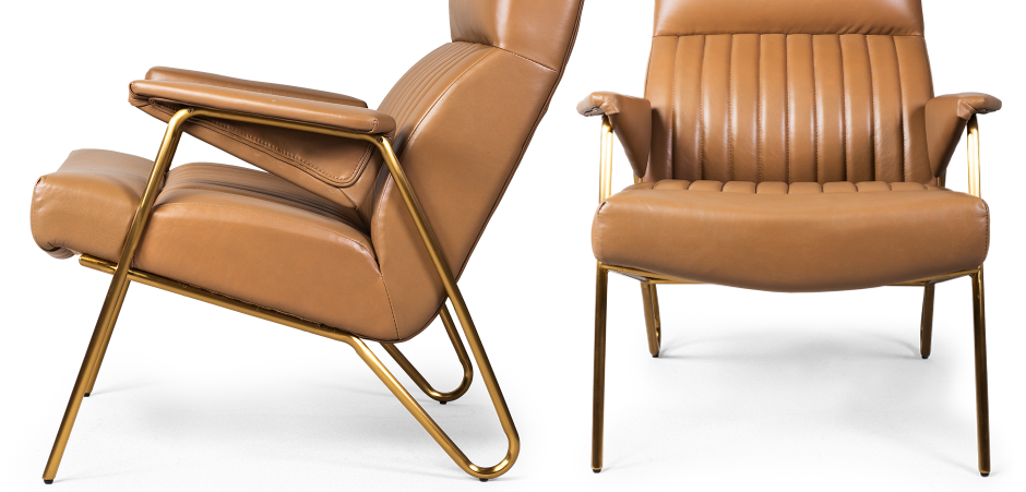 Кресло Solonar light brown leather - Loft-Concept в Твери