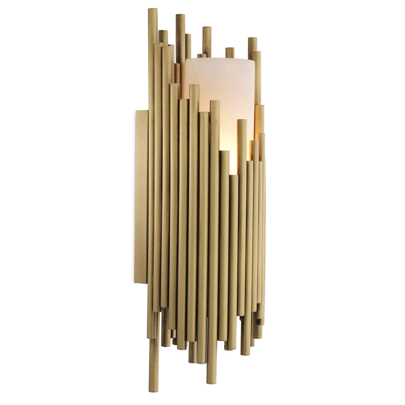 Бра Eichholtz Wall Lamp Bartoli Латунь Античная полированная Белый Бра Eichholtz Wall Lamp Bartoli Латунь Античная полированная Белый в Твери | Loft Concept