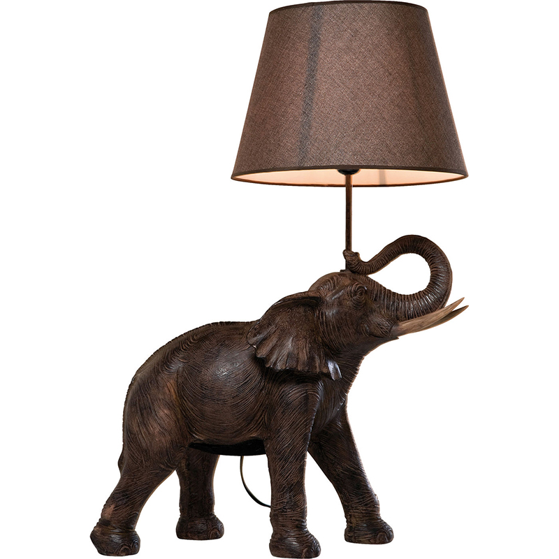 Настольная лампа Elephant Holding Lampshade Коричневый Настольная лампа Elephant Holding Lampshade Коричневый в Твери | Loft Concept