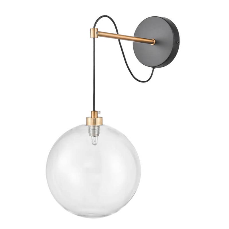Бра Hanging Ball Sconce Золотой Прозрачный Черный Бра Hanging Ball Sconce Золотой Прозрачный Черный в Твери | Loft Concept
