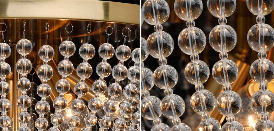 Потолочный светильник Virginia Clear Beads ceiling Gold L Потолочный светильник Virginia Clear Beads ceiling Gold L - Loft-Concept в Твери