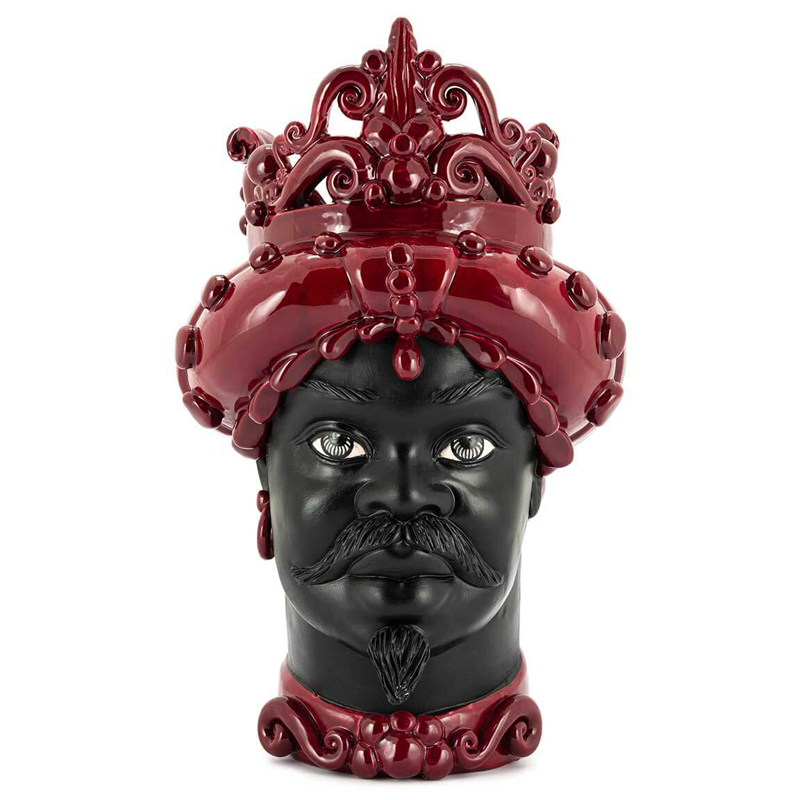 Ваза VASE MORO MAN MED. MAT H45 burgundy Черный Бургундский красный Ваза VASE MORO MAN MED. MAT H45 burgundy Черный Бургундский красный в Твери | Loft Concept