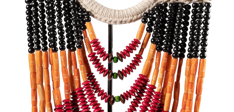 Африканское Ожерелье на подставке NECKLACE BLACK ORANGE RED ON STAND Африканское Ожерелье на подставке NECKLACE BLACK ORANGE RED ON STAND - Loft-Concept в Твери