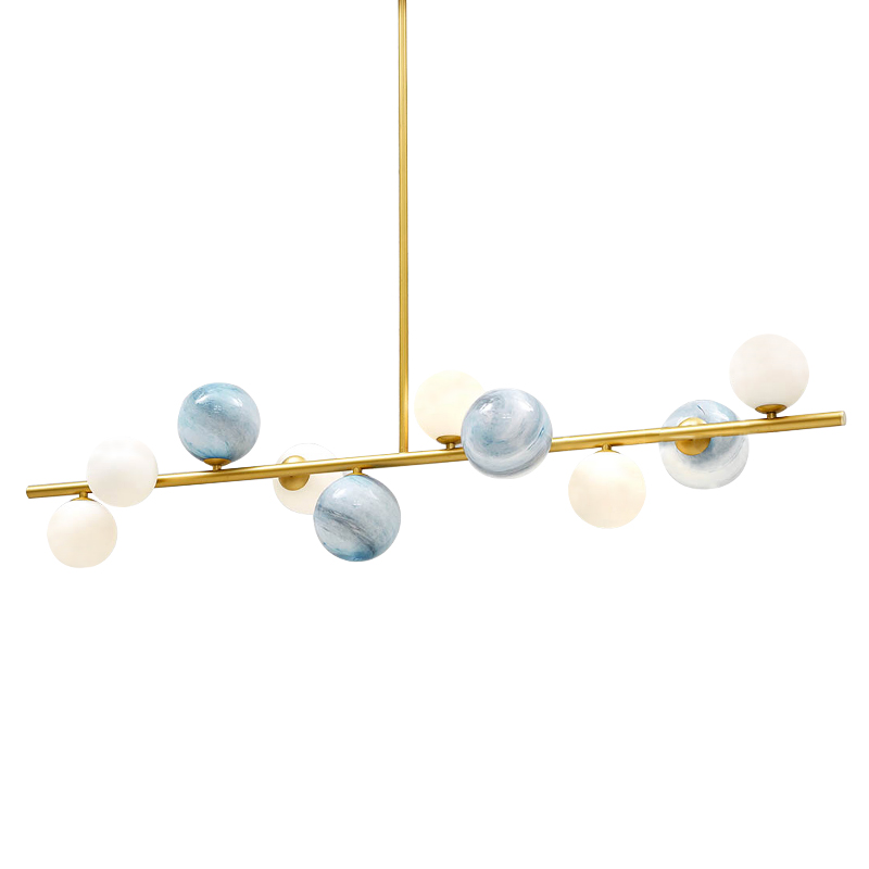 Люстра Bubble Blue White Gold Chandelier Золотой Белый Голубой Люстра Bubble Blue White Gold Chandelier Золотой Белый Голубой в Твери | Loft Concept