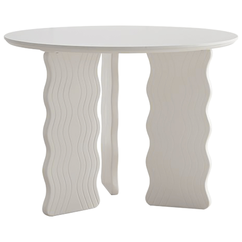 Круглый обеденный стол Lam Curved Dining Table Молочный Круглый обеденный стол Lam Curved Dining Table Молочный в Твери | Loft Concept