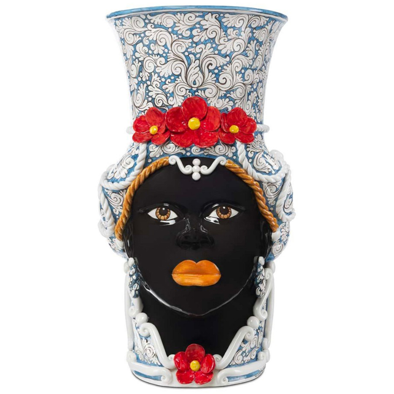 Ваза Vase Moro Lady Giant Flower Blue and Red Голубой Красный Черный Белый Мульти Ваза Vase Moro Lady Giant Flower Blue and Red Голубой Красный Черный Белый Мульти в Твери | Loft Concept