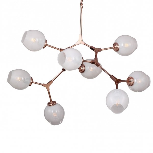 Люстра Branching Bubble Chandelier 8 Milk Молочный Медь в Твери | Loft Concept 