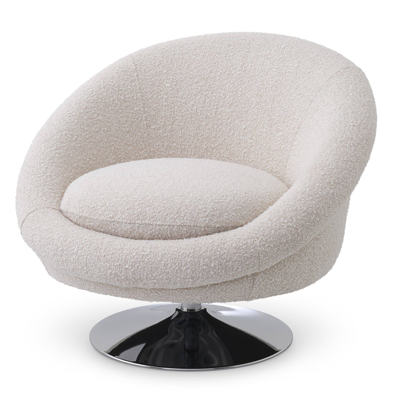 Кресло Eichholtz Swivel Chair Nemo cream Кремовый Никель Кресло Eichholtz Swivel Chair Nemo cream Кремовый Никель в Твери | Loft Concept