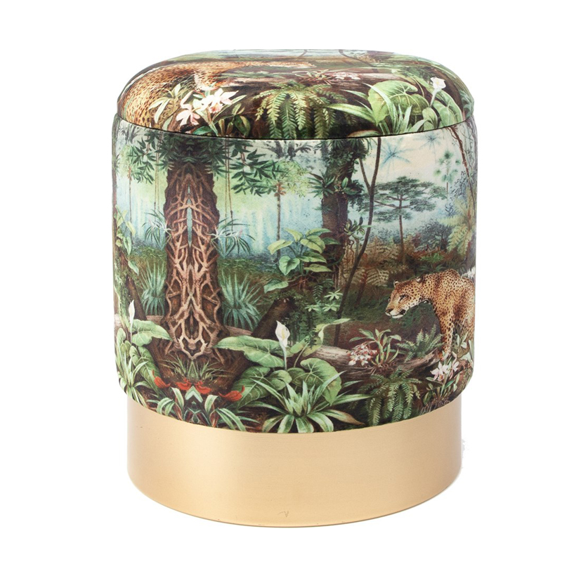 Пуф PUF Jungle Print lynx small Мульти Золотой Пуф PUF Jungle Print lynx small Мульти Золотой в Твери | Loft Concept