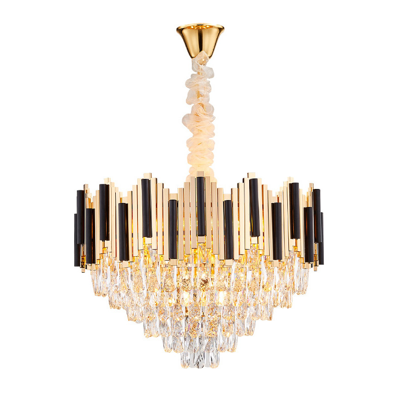 Люстра Хрустальная Lanse Crystal Chandelier Золотой Черный Прозрачное Стекло Люстра Хрустальная Lanse Crystal Chandelier Золотой Черный Прозрачное Стекло в Твери | Loft Concept