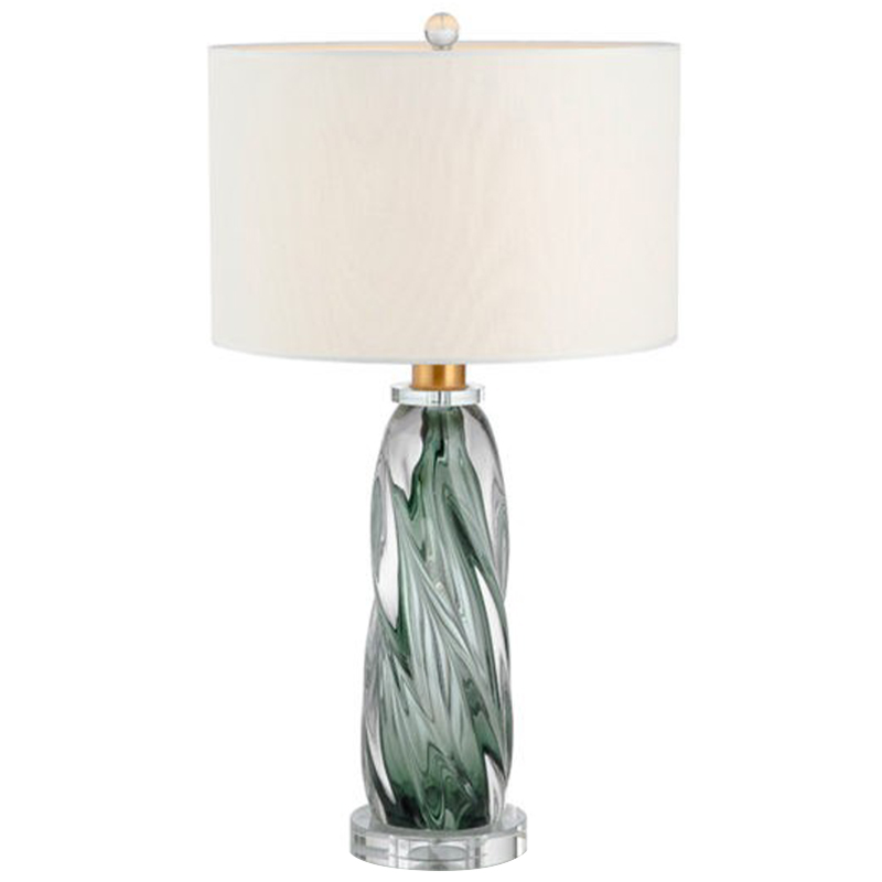 Настольная лампа Cecil Table Lamp Белый Прозрачное Стекло Зеленый шалфей Настольная лампа Cecil Table Lamp Белый Прозрачное Стекло Зеленый шалфей в Твери | Loft Concept