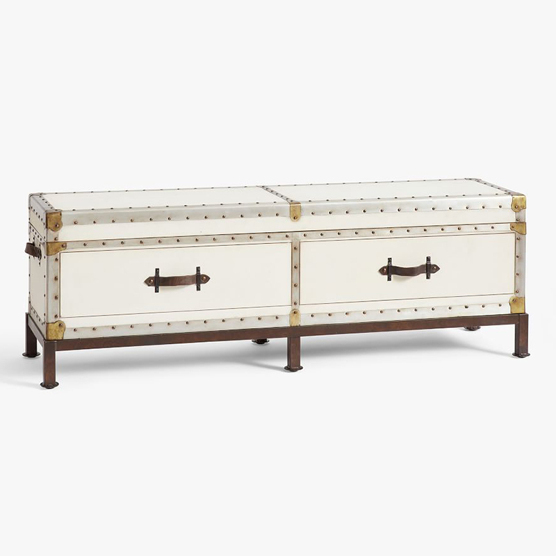 Сундук Vintage Chests Long Белый Коричневый Сундук Vintage Chests Long Белый Коричневый в Твери | Loft Concept