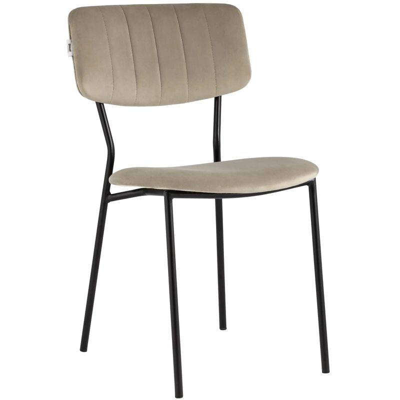 Стул Singer Chair без подлокотника Бежевый Велюр Бежевый Черный Стул Singer Chair без подлокотника Бежевый Велюр Бежевый Черный в Твери | Loft Concept