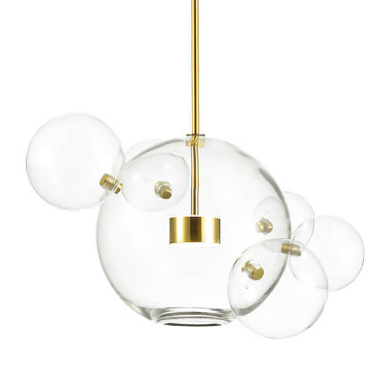 Подвесной светильник Transparent Bubble Pendant Gold 5 Глянцевое золото Прозрачный Подвесной светильник Transparent Bubble Pendant Gold 5 Глянцевое золото Прозрачный в Твери | Loft Concept